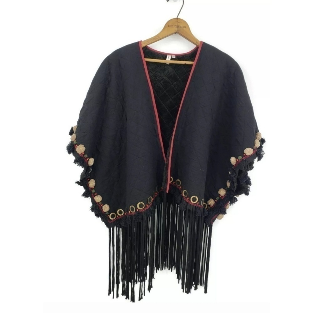 Bl^nk London Black Fringe Ethnic Kimono Jacket